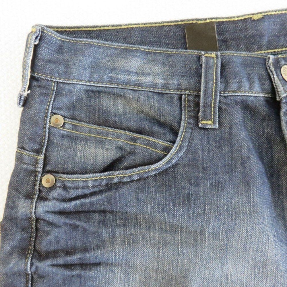 C & A Here There 16 Girls Denim Jean Bermuda Shorts Dark Blue Green Lining - Picture 5 of 9